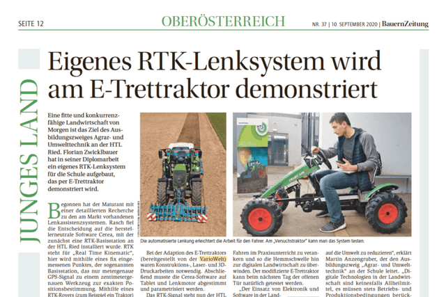 RTK-Lenksystem im Eigenbau – immer die richtige Spur!